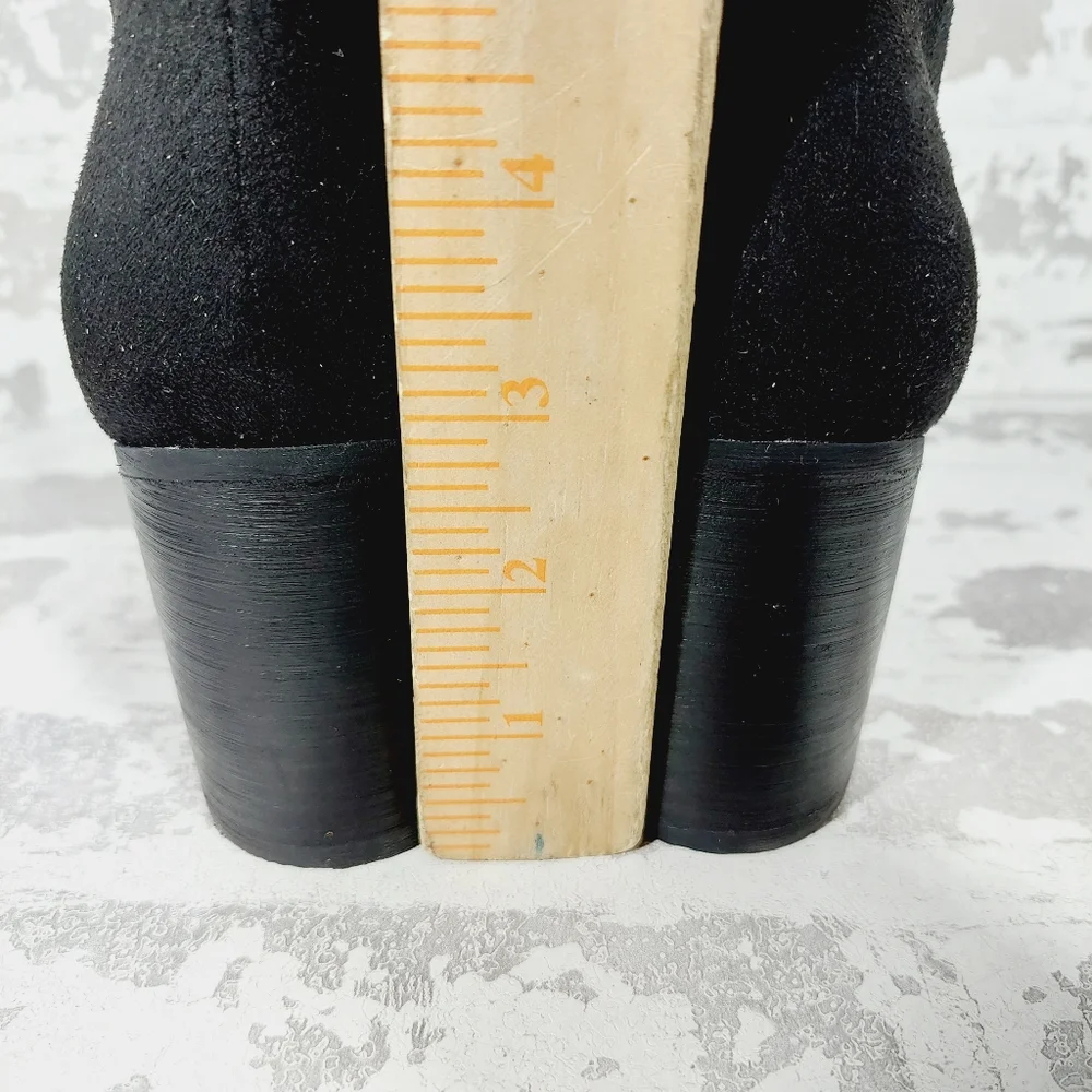 NEW BP. Luke Black Side Zip Block Heel Over The Knee Boots A398 - Picture 7 of 12